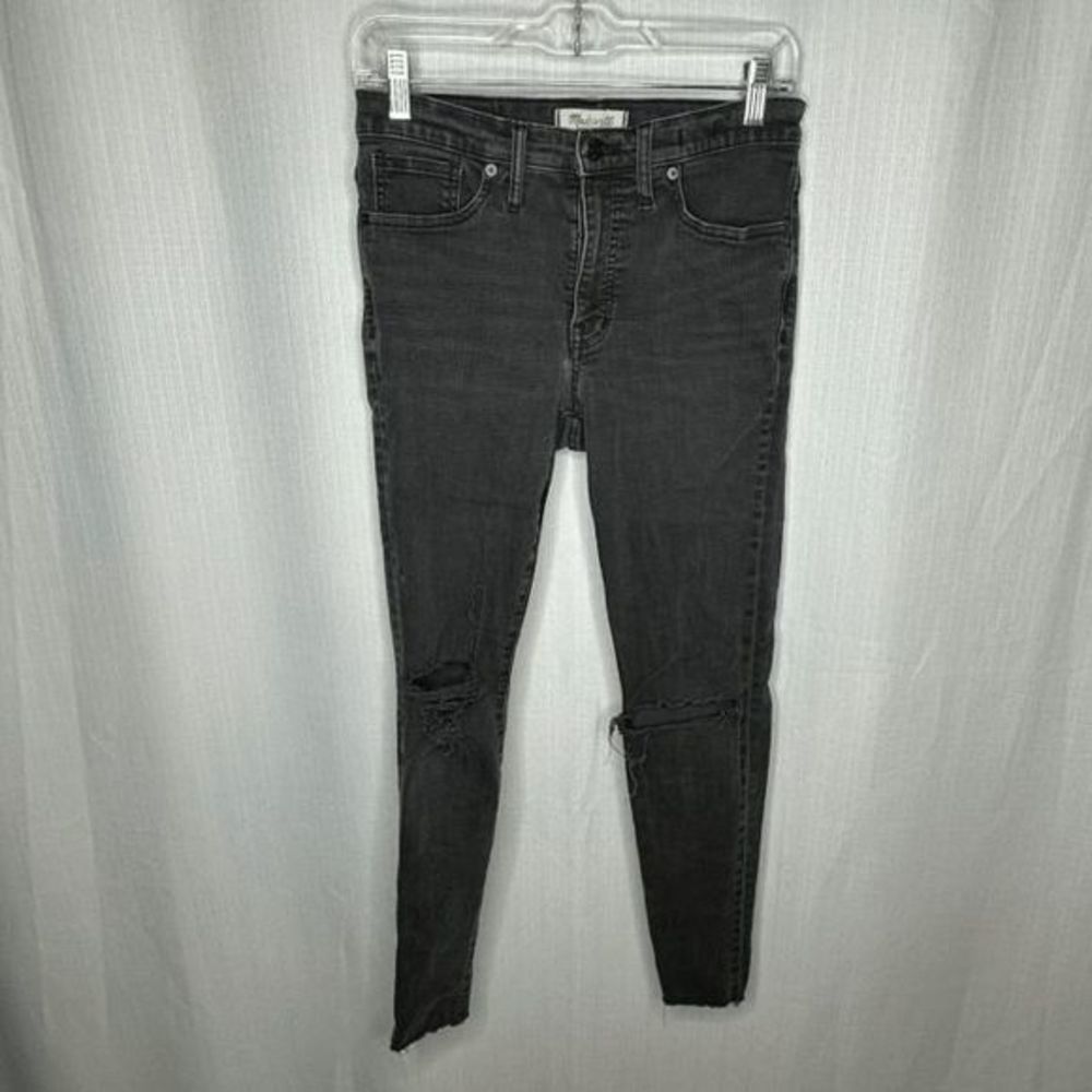 Madewell Black Gray 9 Inch High Rise‎ Skinny Jeans